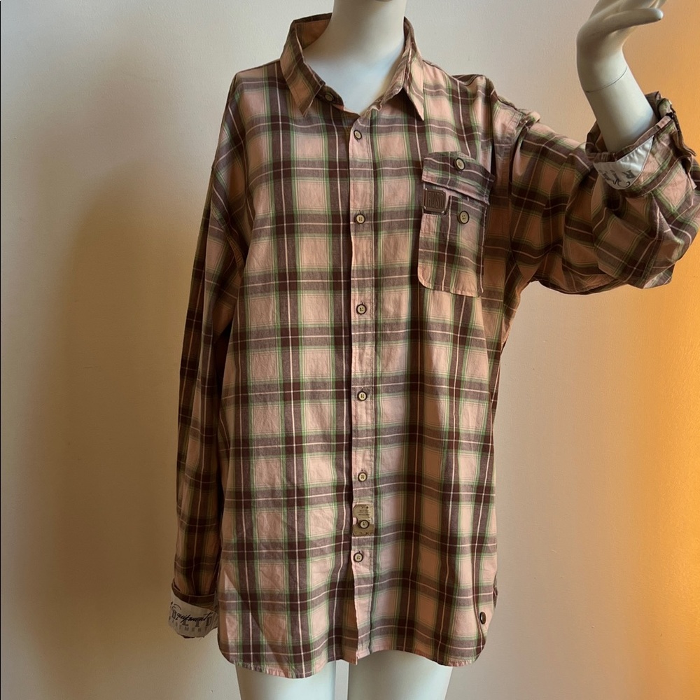 RVSD Casual Plaid Button Down Shirt for Women